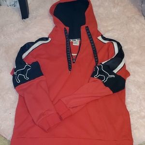 PINK red quarter zip hoodie
